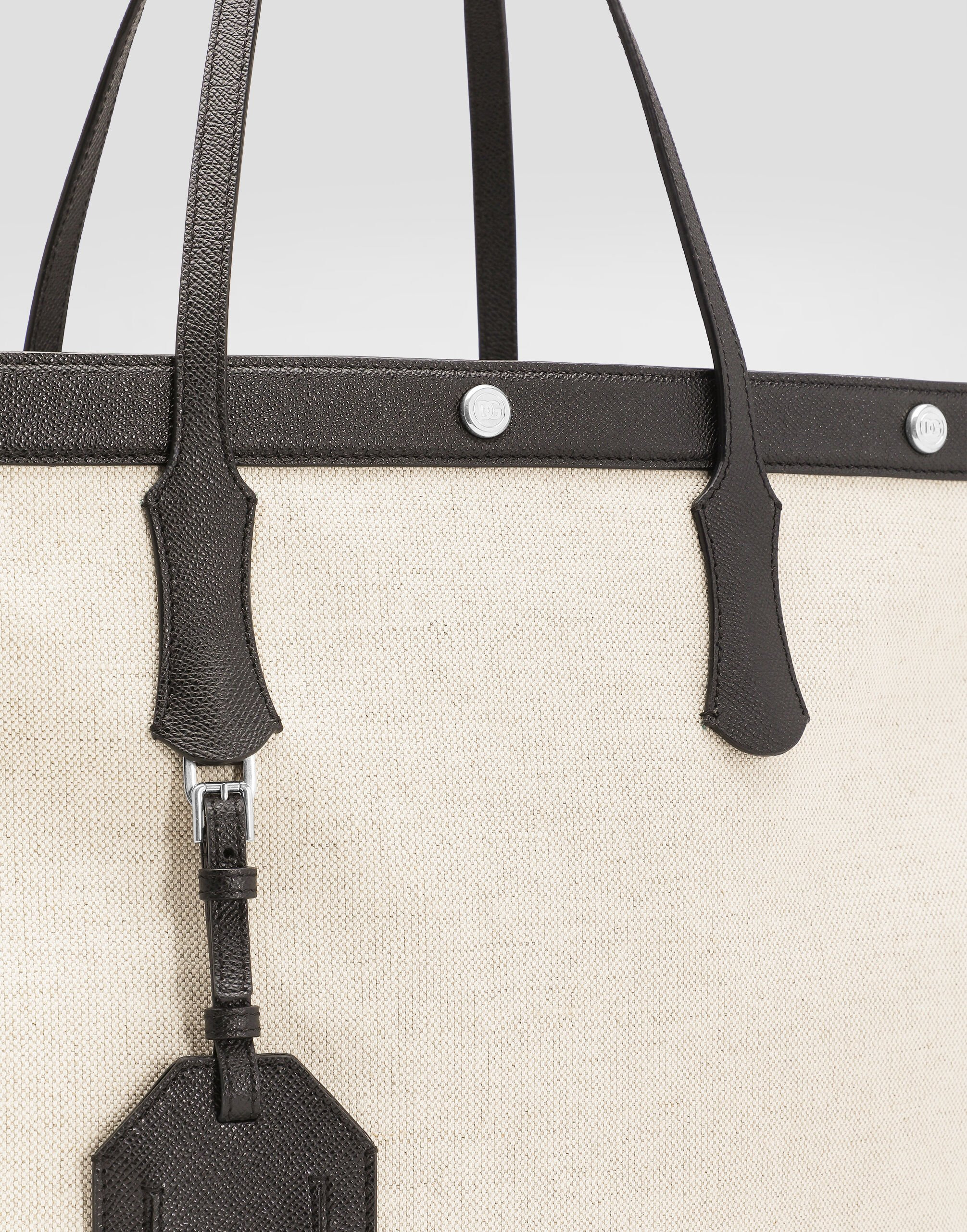 Atene shopping bag in sale&pepe fabric and alpine calfskin - 6