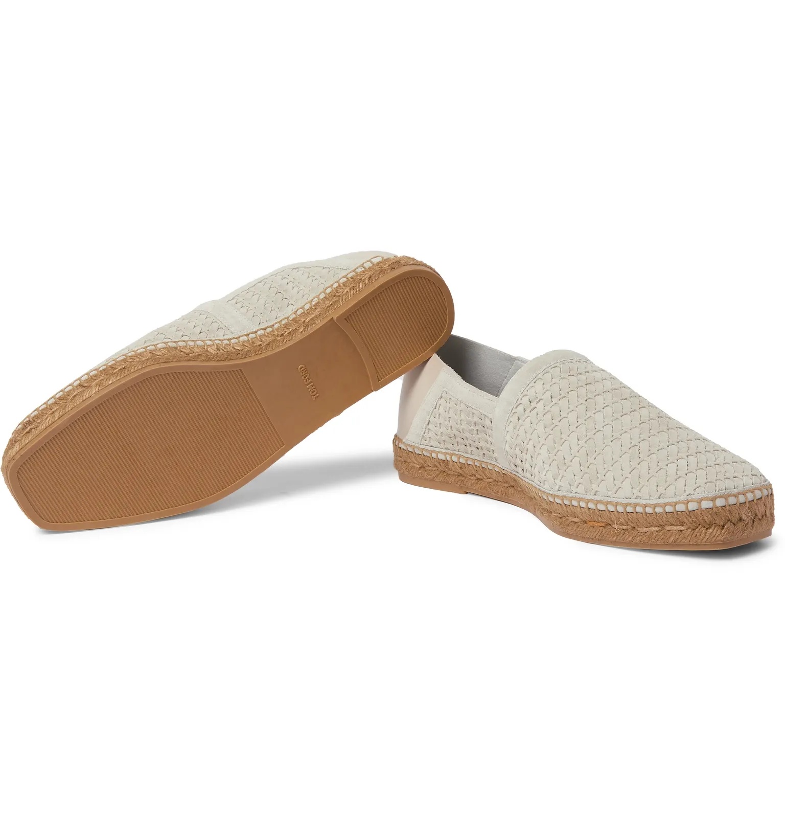 Barnes Leather-Trimmed Woven Suede Espadrilles - 12