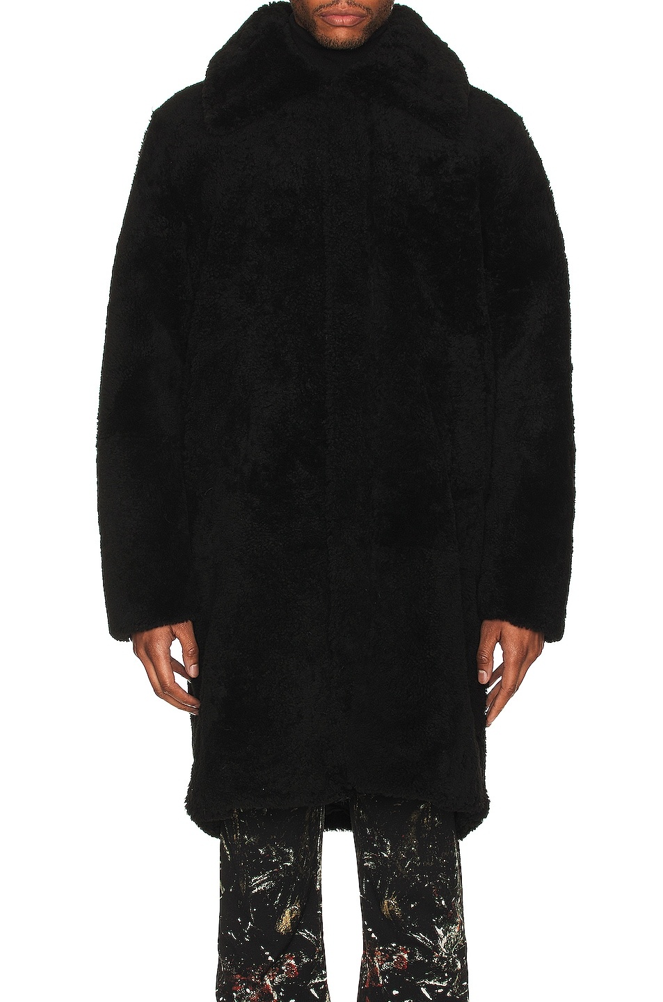 3/4 Zip Front Shearling Coat - 3