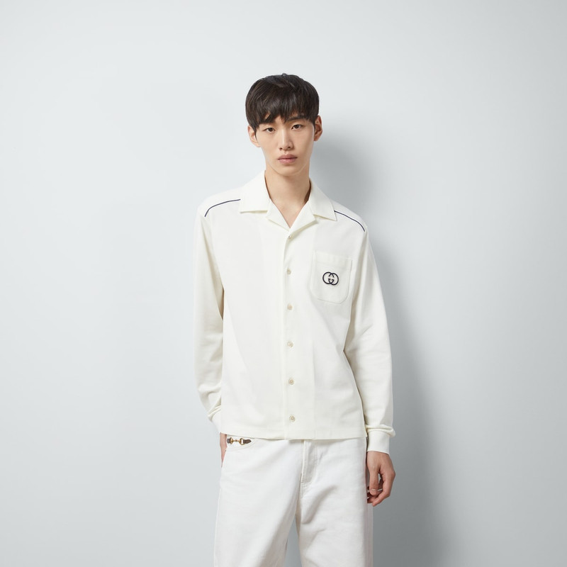 Stretch cotton piquet polo shirt 5