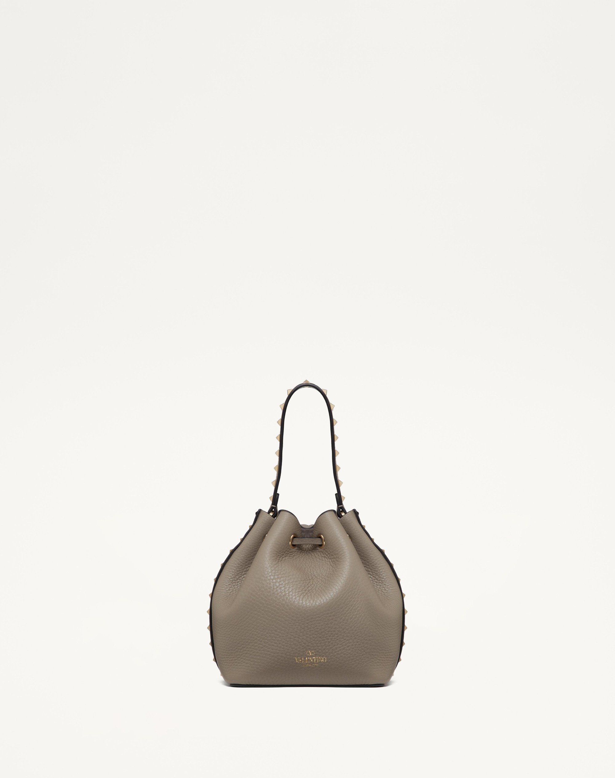 ROCKSTUD GRAINY CALFSKIN BUCKET BAG - 3