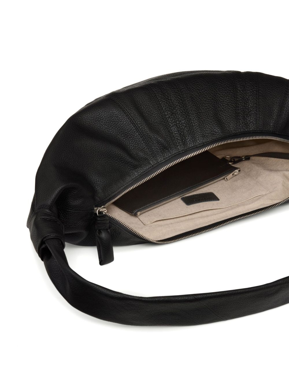 large Croissant leather shoulder bag - 4