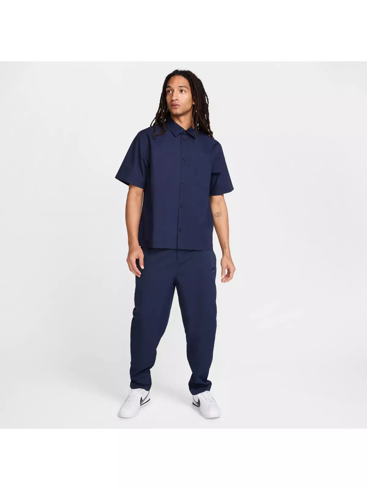 Men's Club Short-Sleeve Button-Down Shirt -Blue - 5