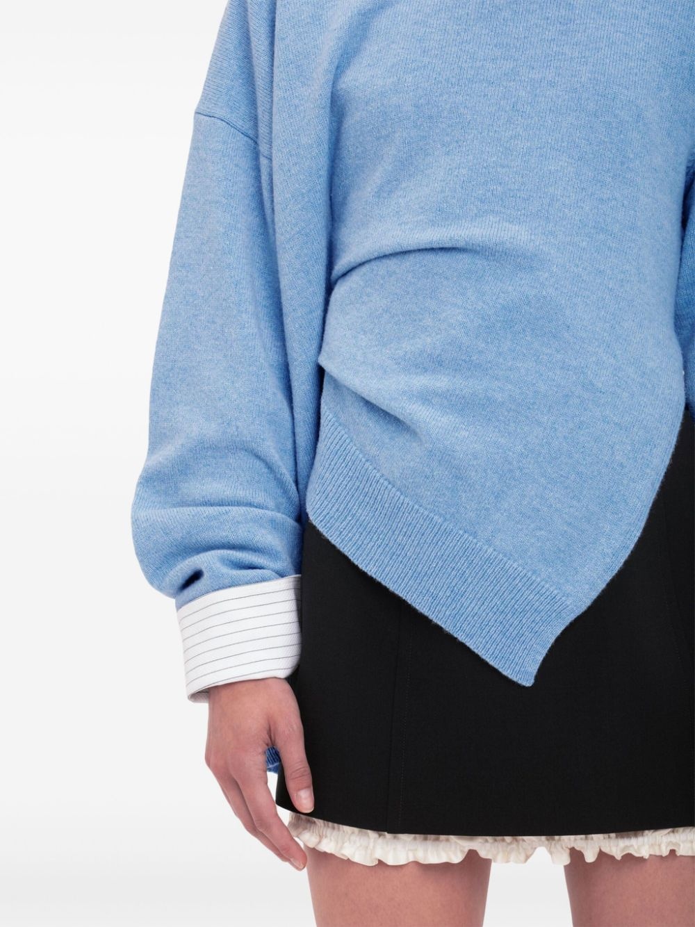 gathered-detail sweater - 5