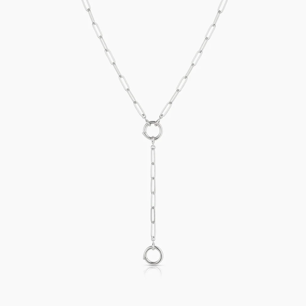 Paperclip Top THATCH Finn Paperclip Charm Lariat Necklace - 10219752915223#RHODIUM ...