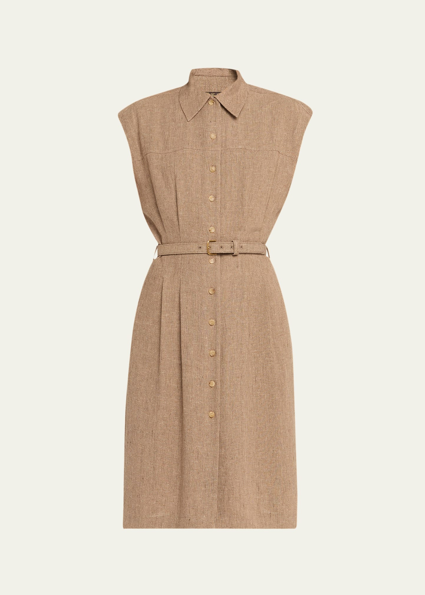 Maise Belted Woven Linen Shirtdress - 1