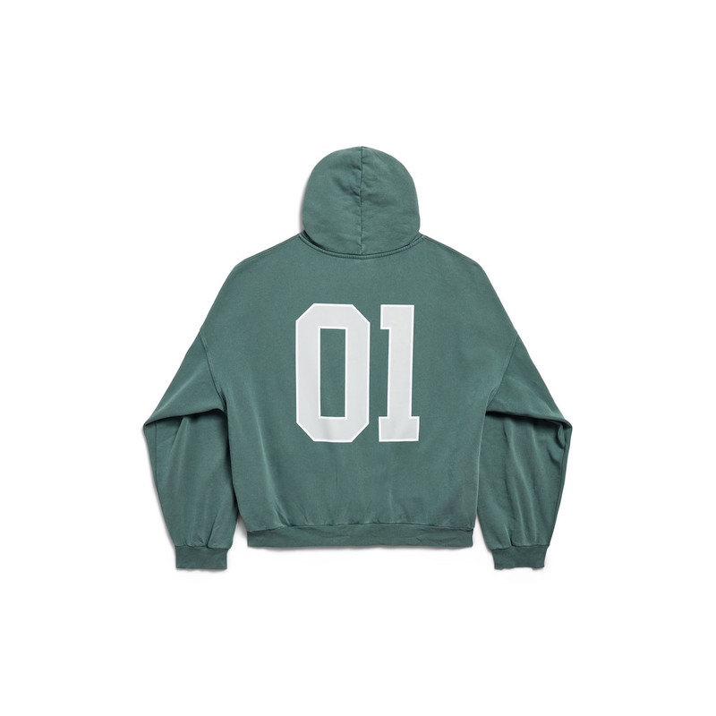 Men's Basketball Hoodie Large Fit in Dark Green/light Green 6