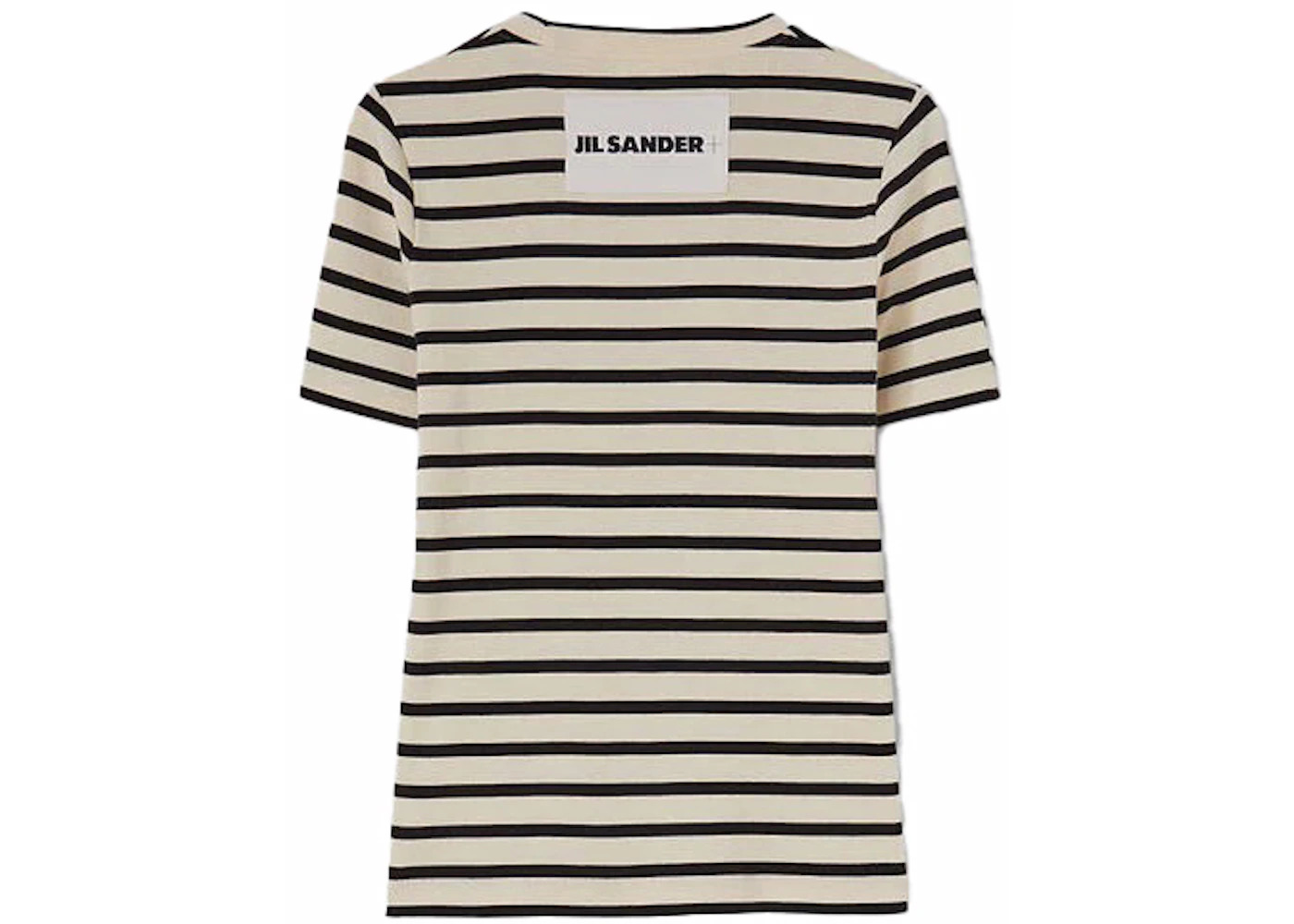 Jil Sander Women's Stripe Cotton T-Shirt Beige/Black - 2
