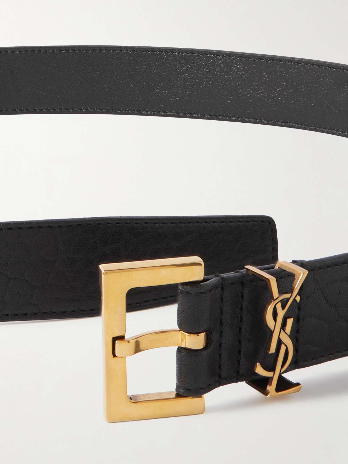 Cassandre embellished knotted textured-leather waist belt - 3