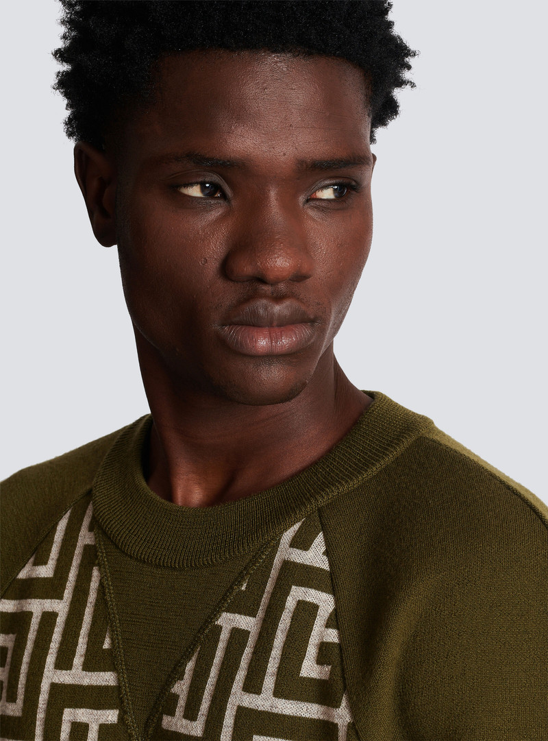 Wool jumper with monogram 8