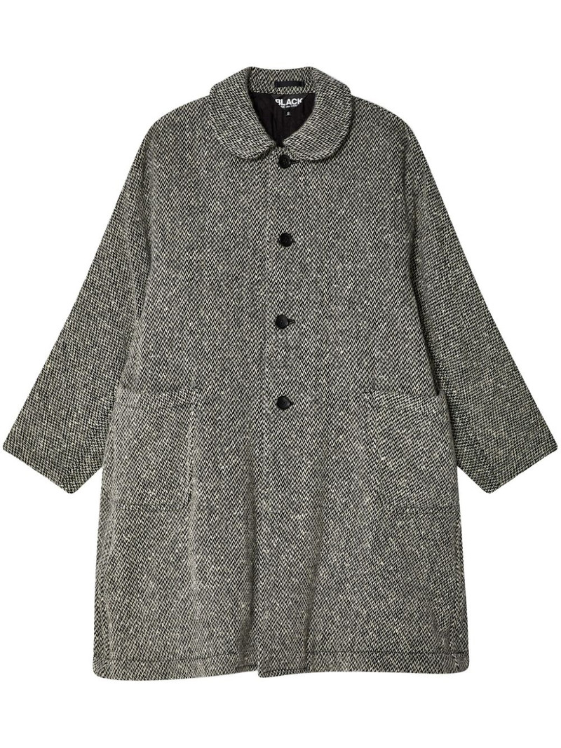 herringbone single breasted coat 1
