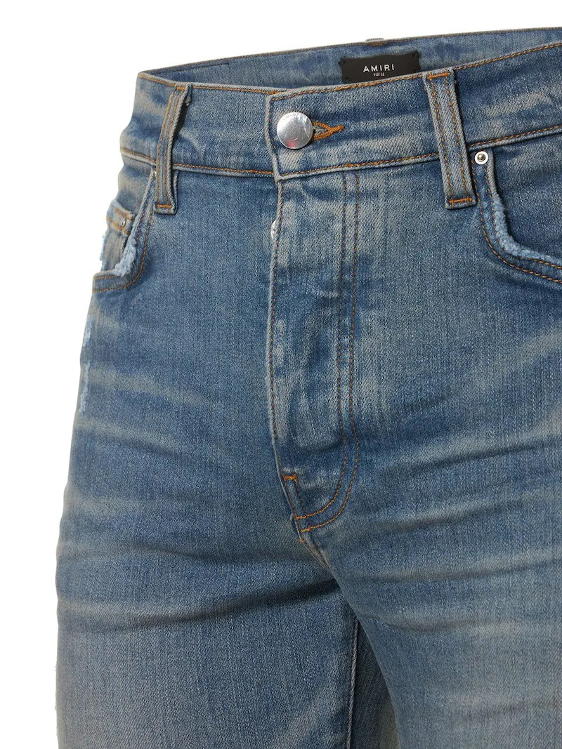 15CM BROKEN TAPERED DENIM JEANS 4