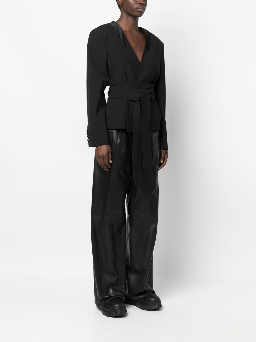 tailored tie-waist blazer - 3