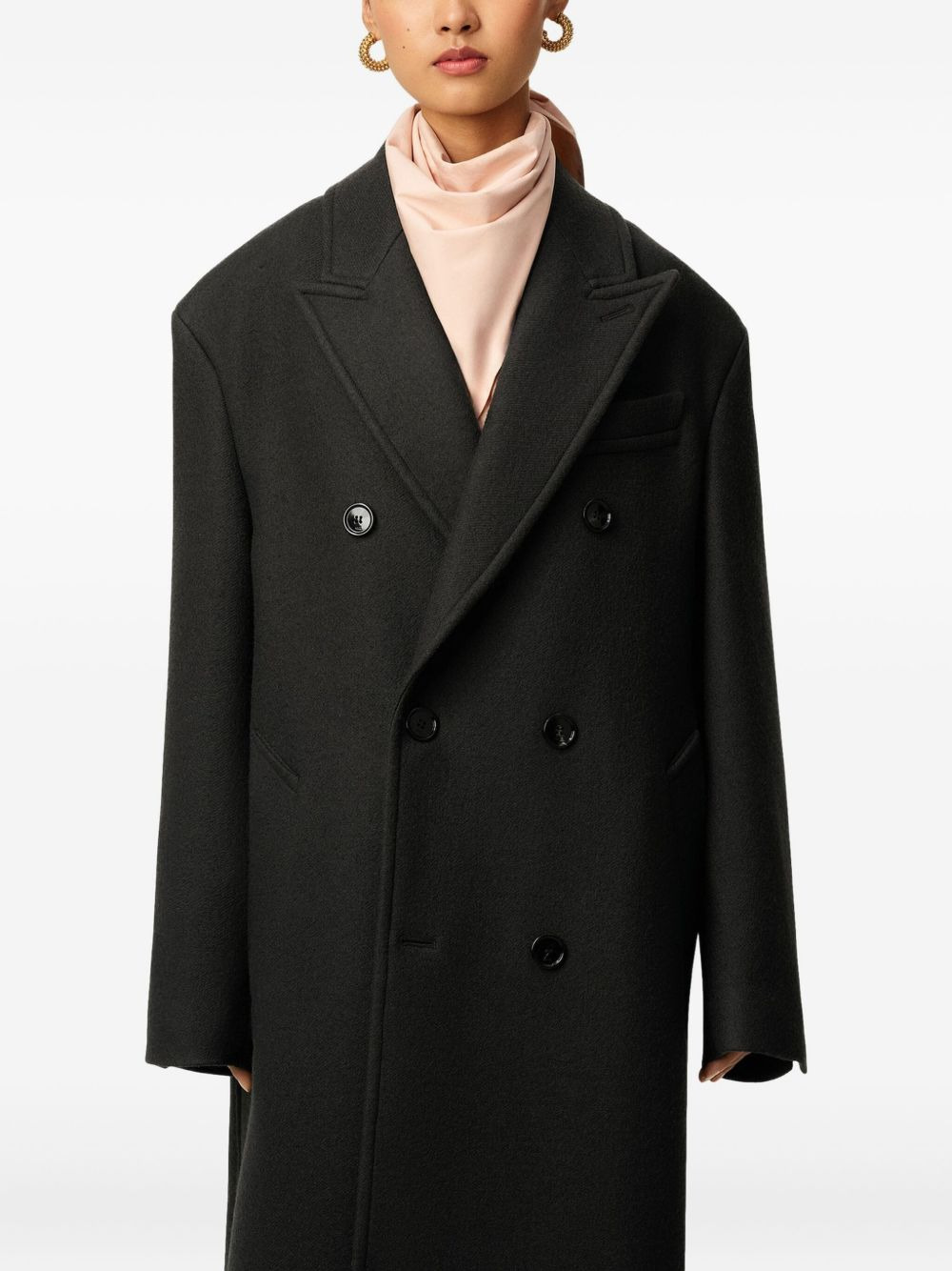 double-breasted wool coat - 5