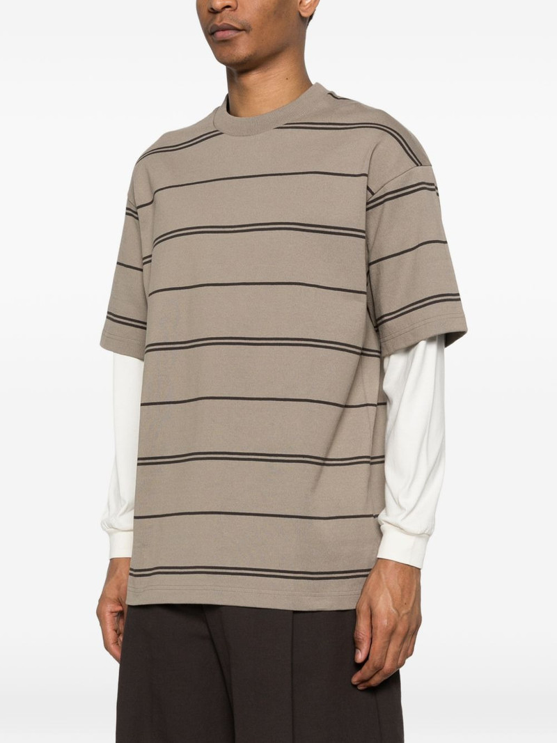 stripe-pattern layered T-shirt 3