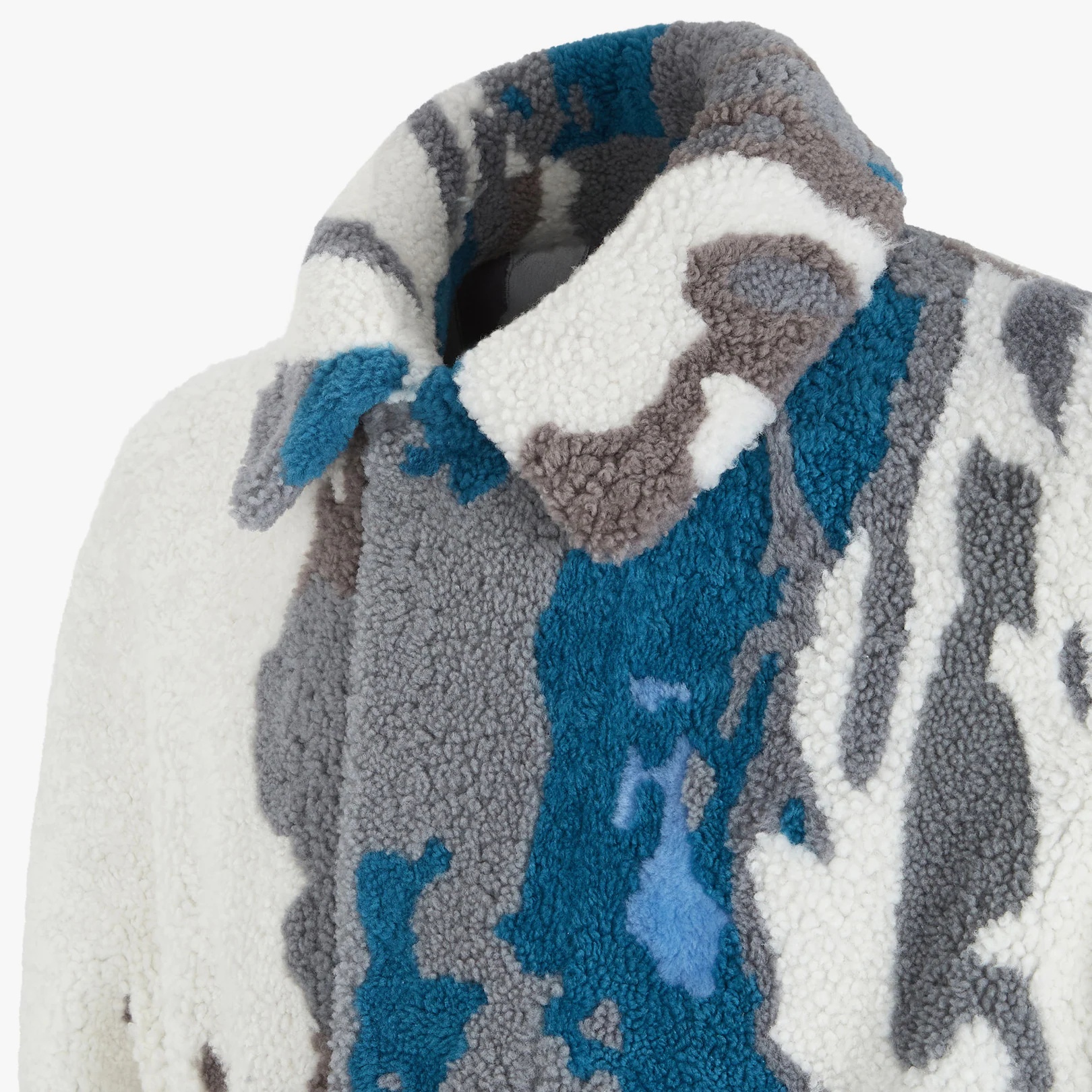 Multicolor shearling coat - 3