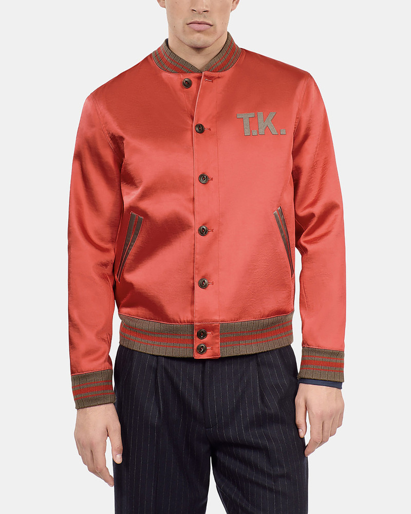 RED SATIN JACKET WITH PATCHES 4