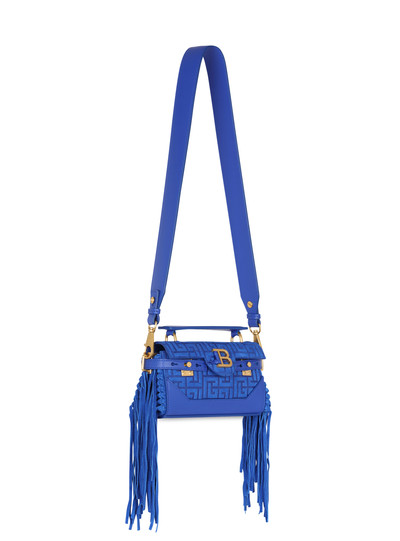 Balmain B-Buzz 19 fringed bag with suede embossed monogram outlook