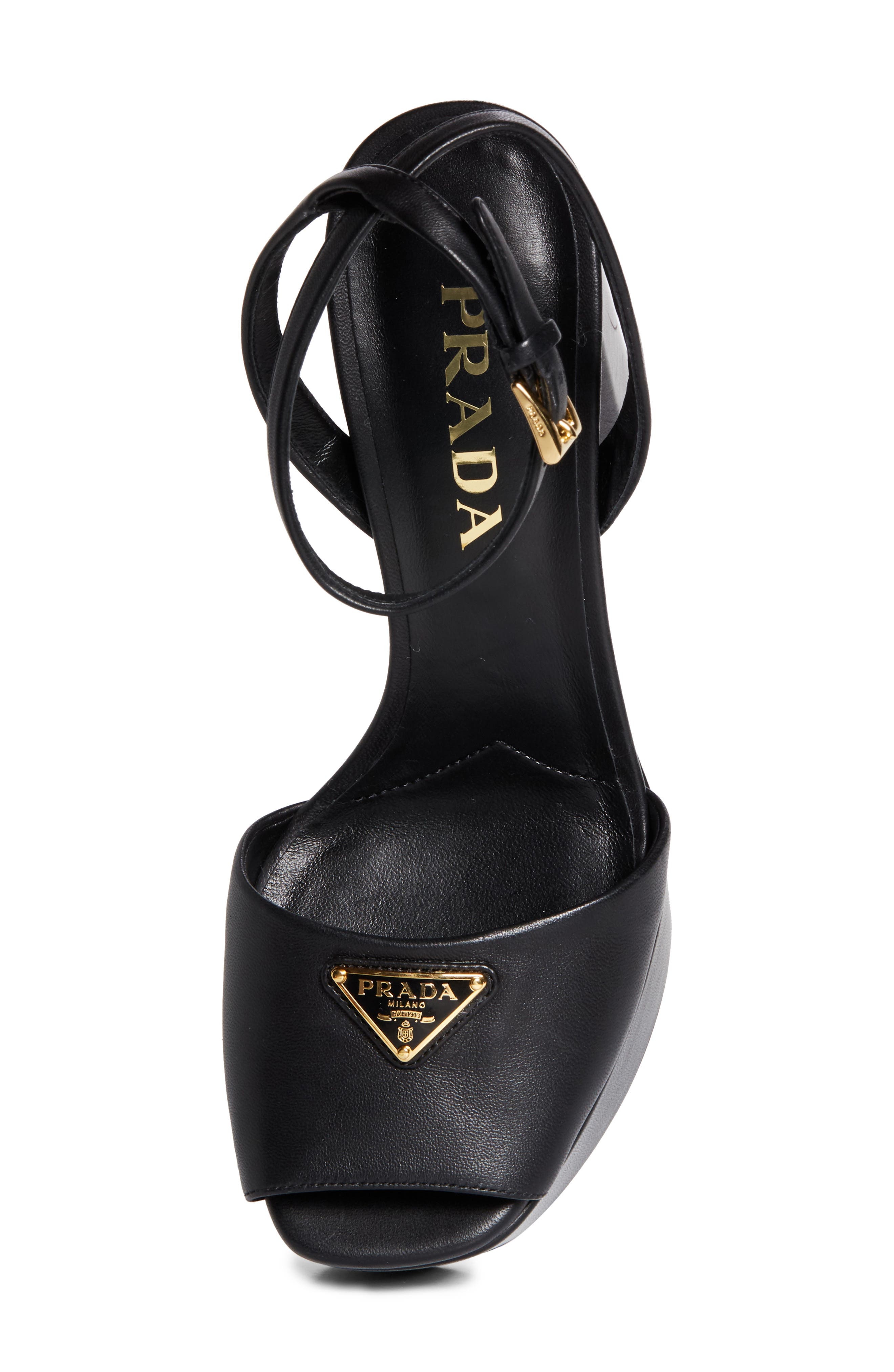 Prada Logo Platform Sandal in Nero at Nordstrom - 5