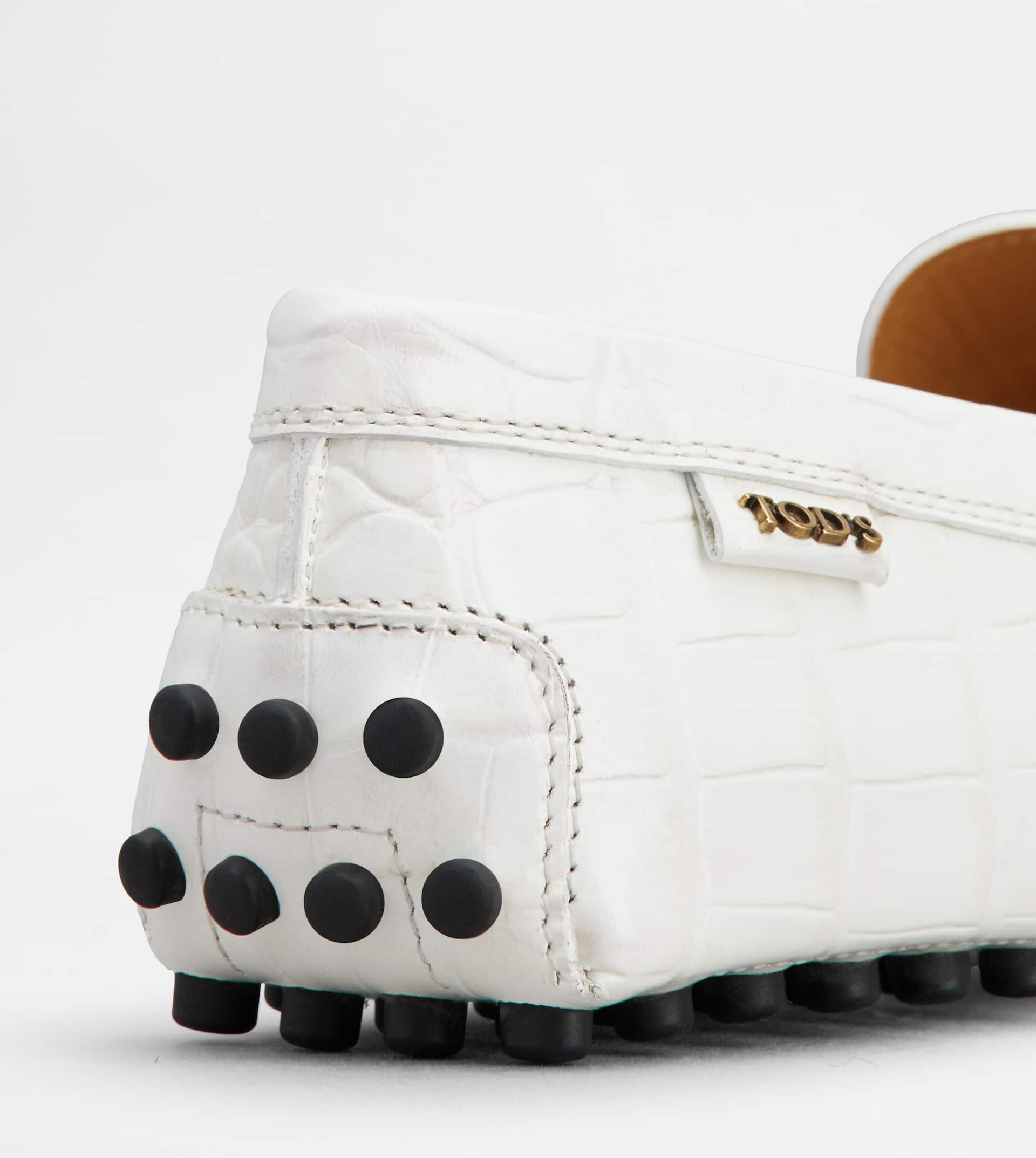 GOMMINO DRIVING SHOES IN LEATHER - WHITE - 5