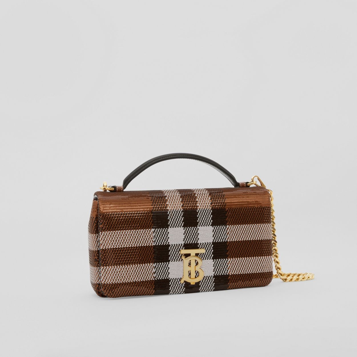 Sequinned Check Small Lola Bag - 7