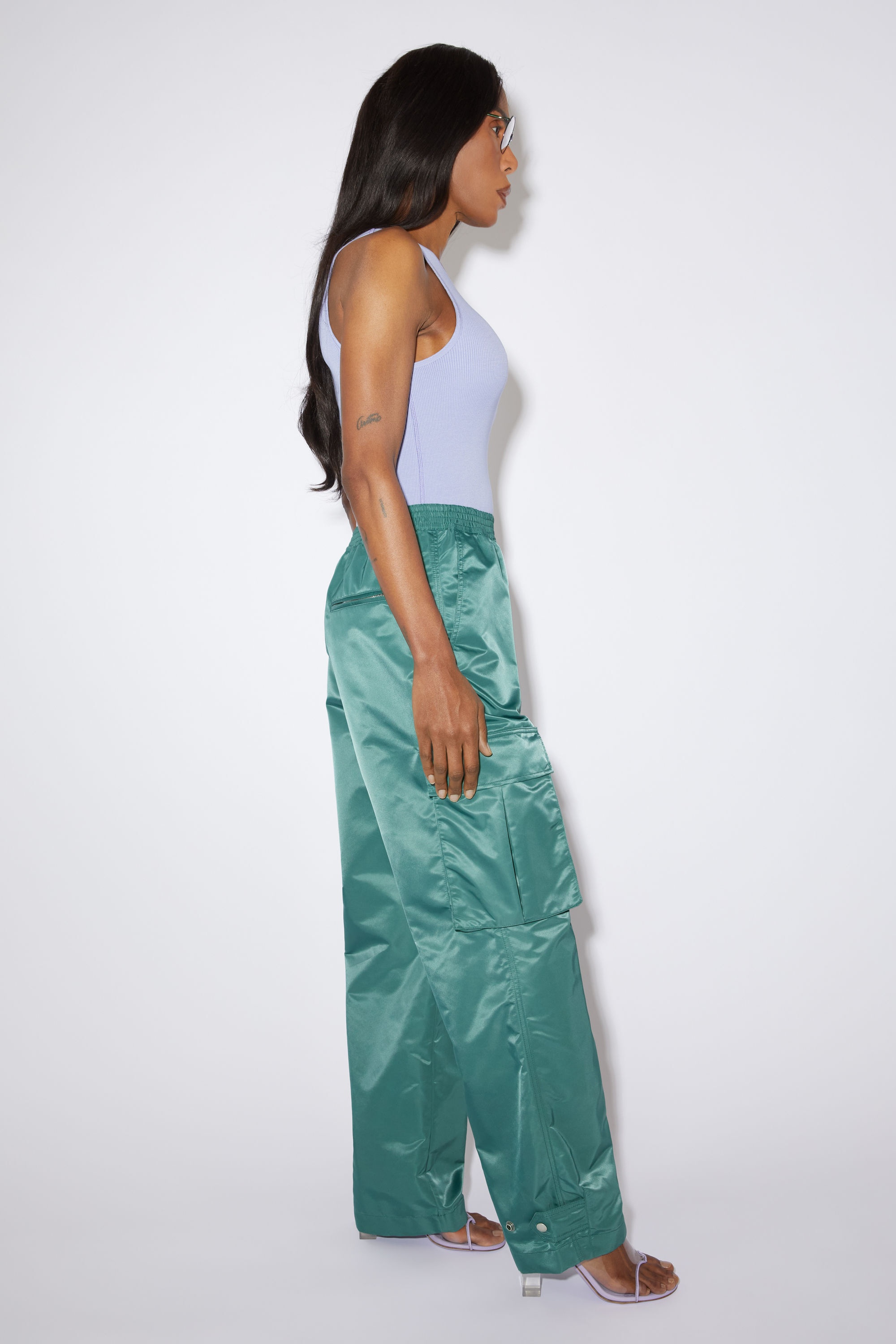 Cargo nylon trousers - Pine green - 4