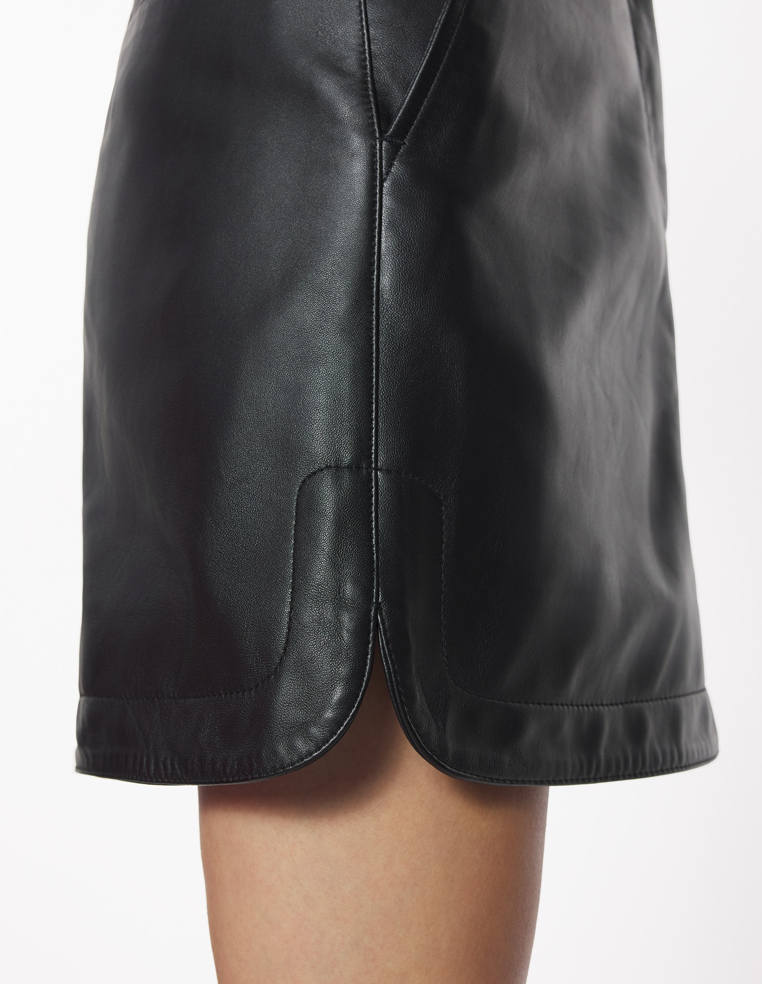 ROUNDED LEATHER SKIRT - 6
