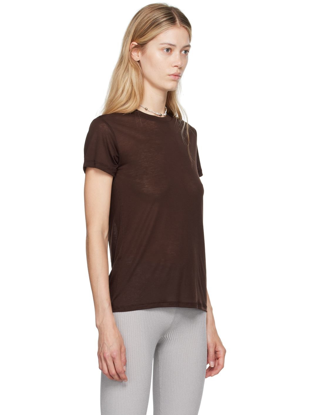 Brown Bamboo Lyocell T-Shirt - 2