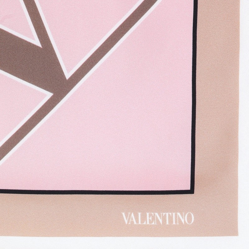 Valentino Garavani Pink Vlogo Print Silk Scarf Women - 4