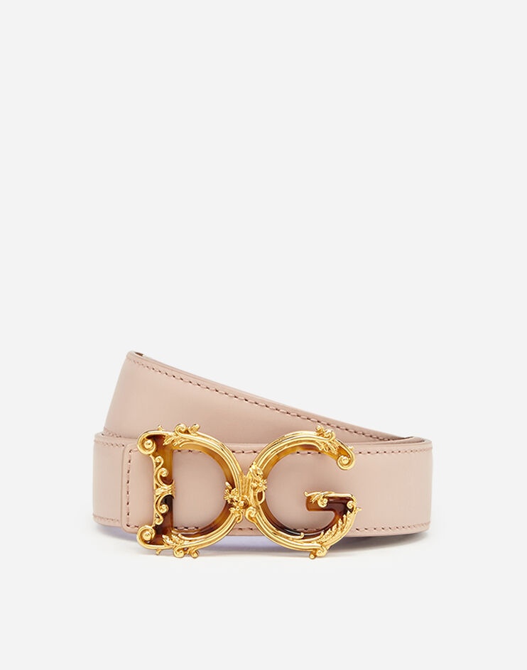 Leather belt with D&G baroque logo - 1