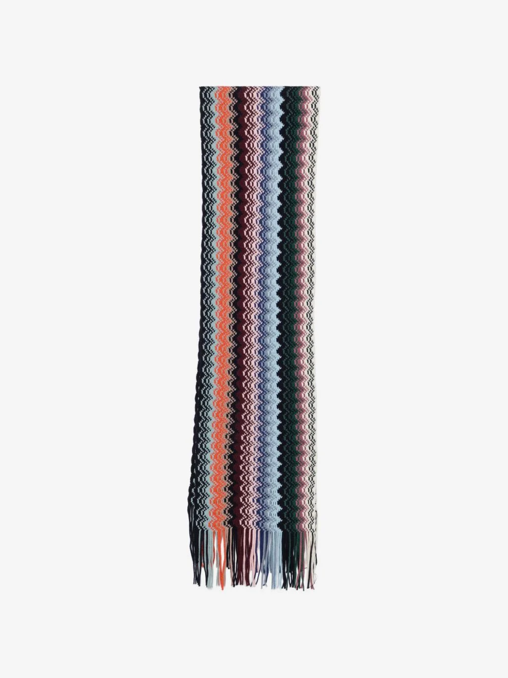 zigzag-knit fringed scarf - 1