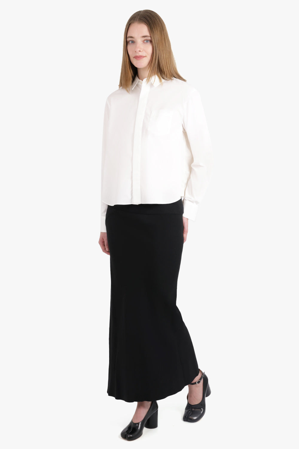 COTTON POPLIN X NYLON TWILL SHIRT | OFF WHITE - 4