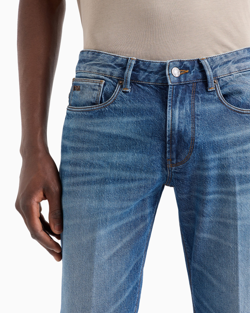 J06 Slim-fit, 12.2 oz stone-washed denim jeans with veining 5