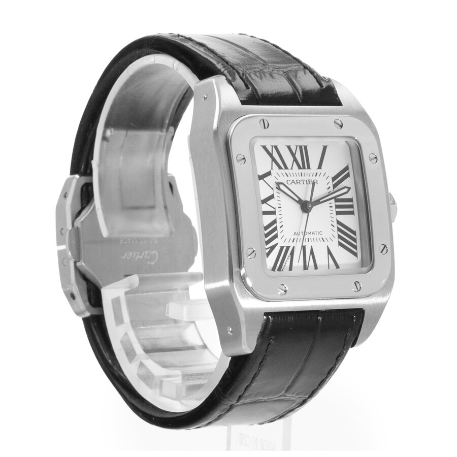 Pre-owned Cartier Santos 100 Automatic Silver Dial Men's Watch W20106X8 - 7