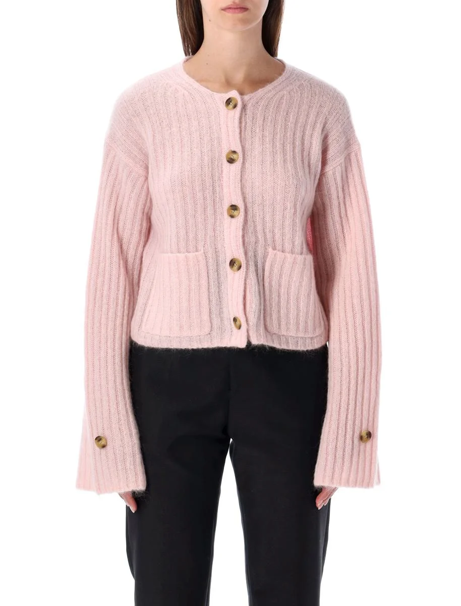 By Malene Birger Cropped Rib Wool Blend Cardigan - 1