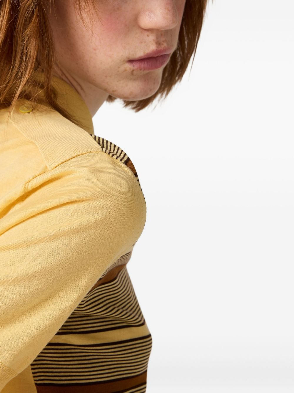 striped intarsia logo polo shirt - 5