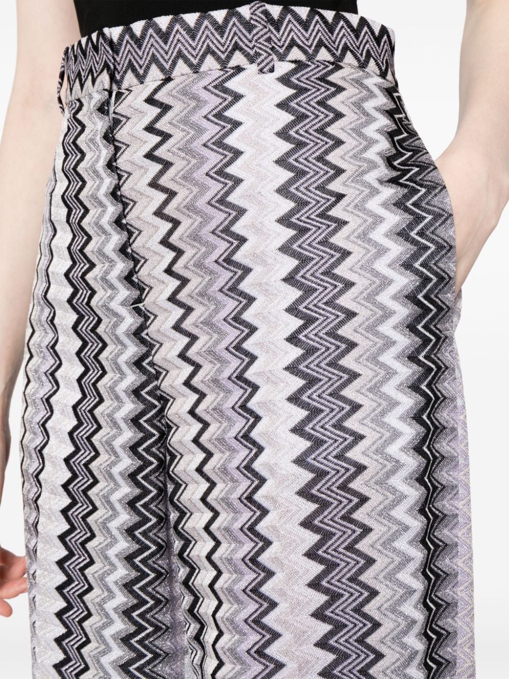 zigzag high-waisted trousers - 5