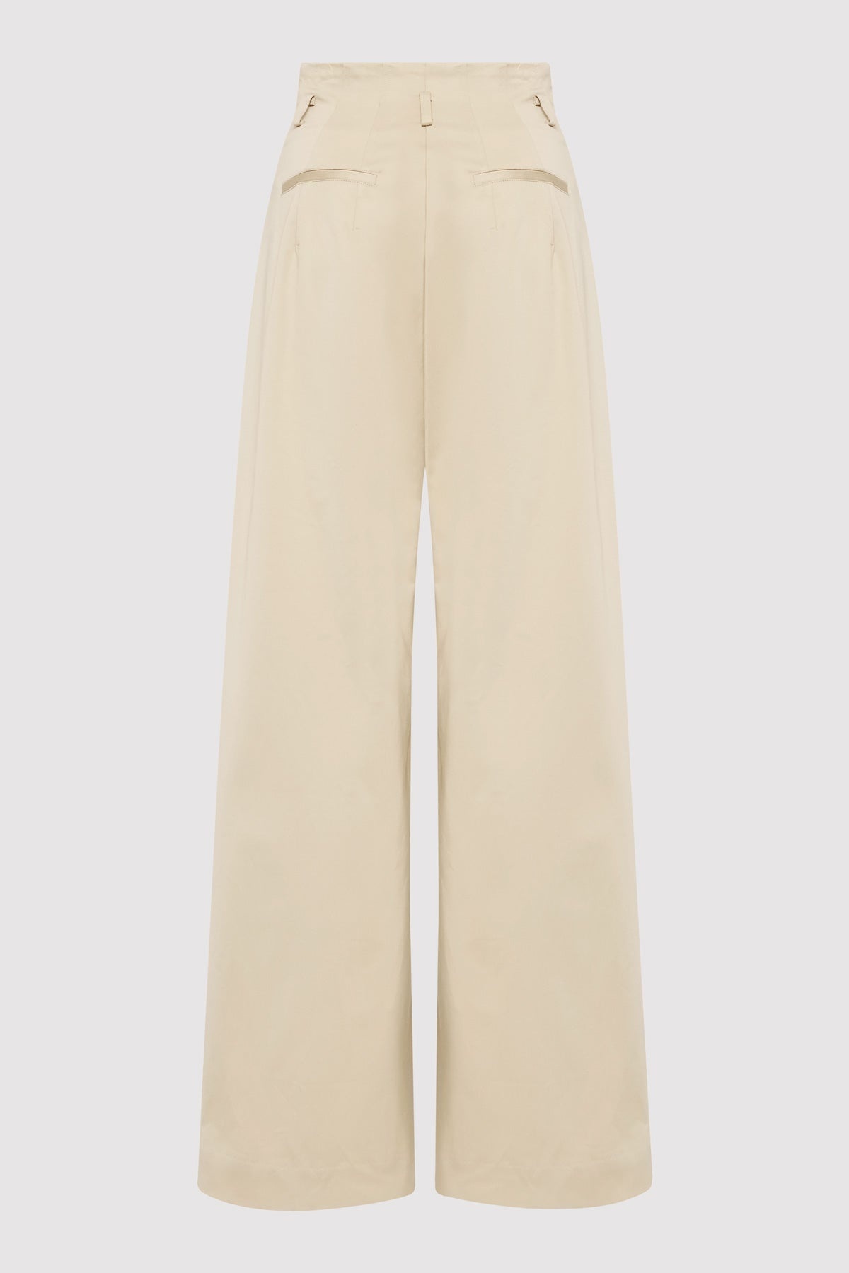 Cotton Paperbag Waist Trousers - Champagne - 7