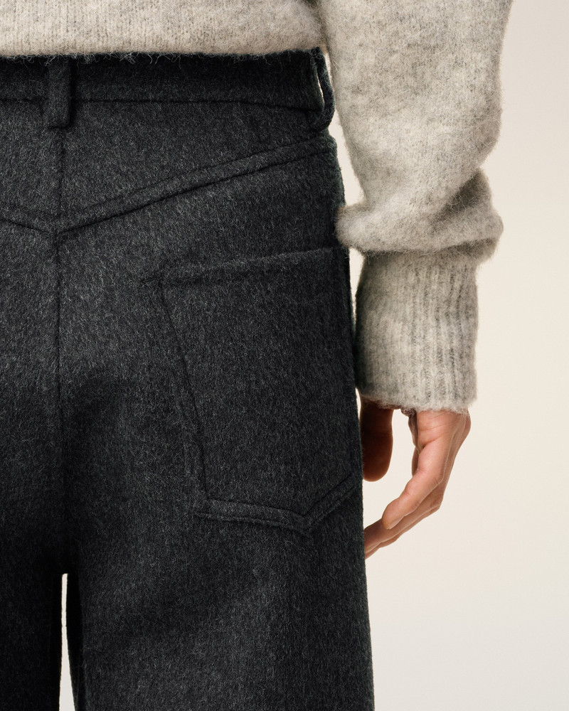 GREY WOOL LARGE FIT TROUSERS 5