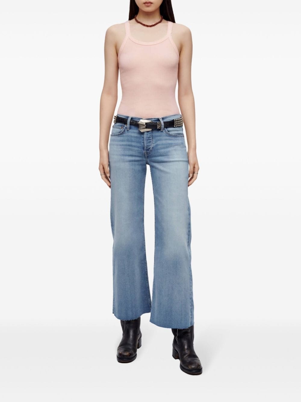 mid-rise wide cropped jeans - 2