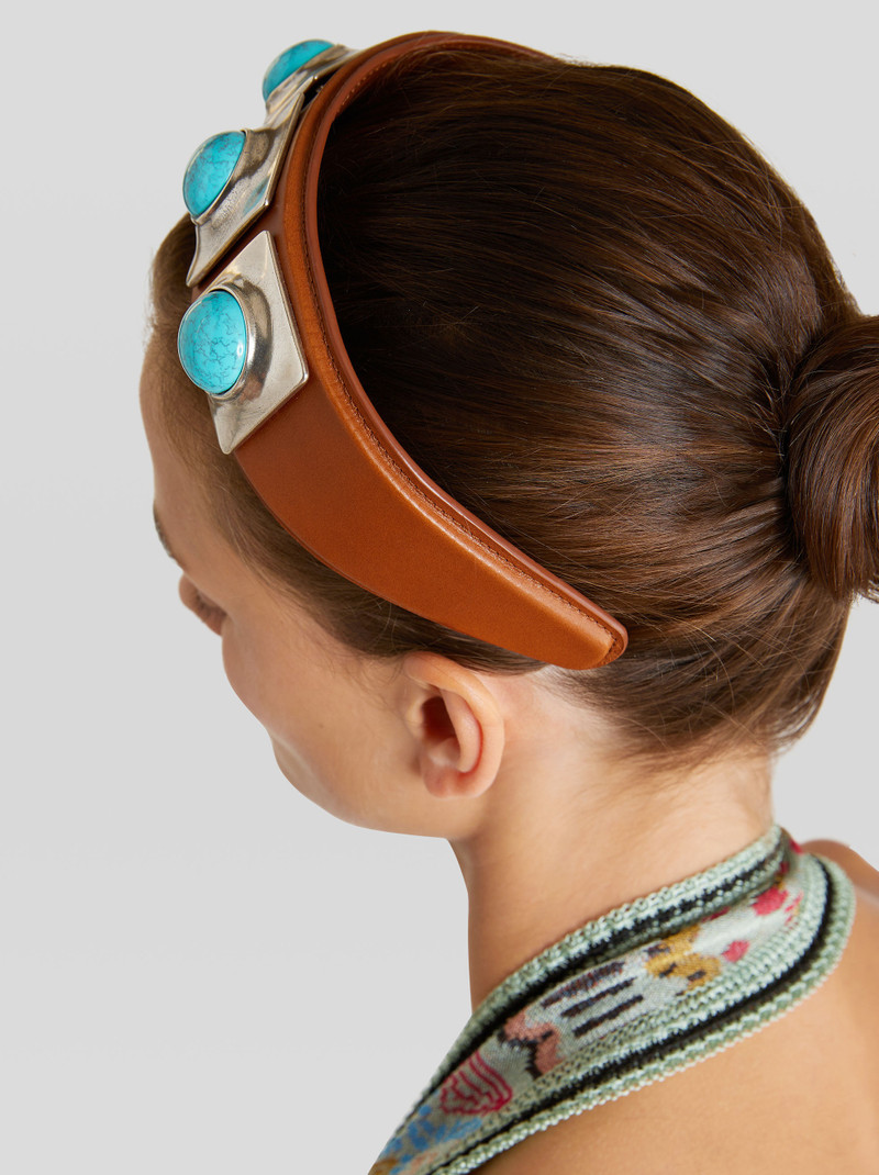 Etro CROWN ME HEAD BAND WITH CABOCHON STONES outlook