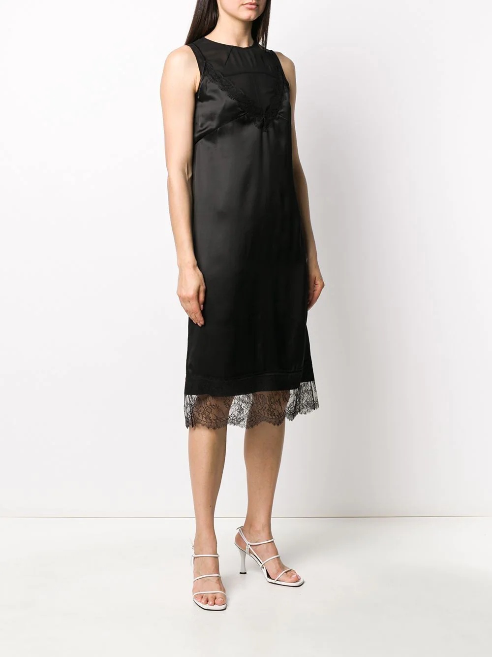 lace-trim sleeveless dress - 3