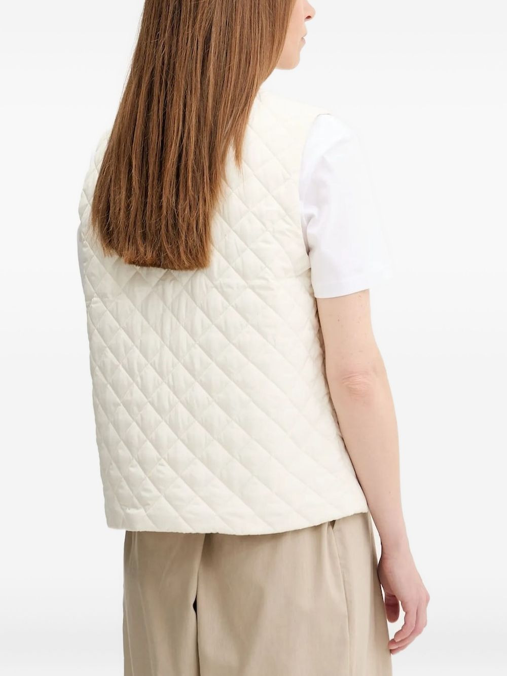 quilted zip-front gilet - 3
