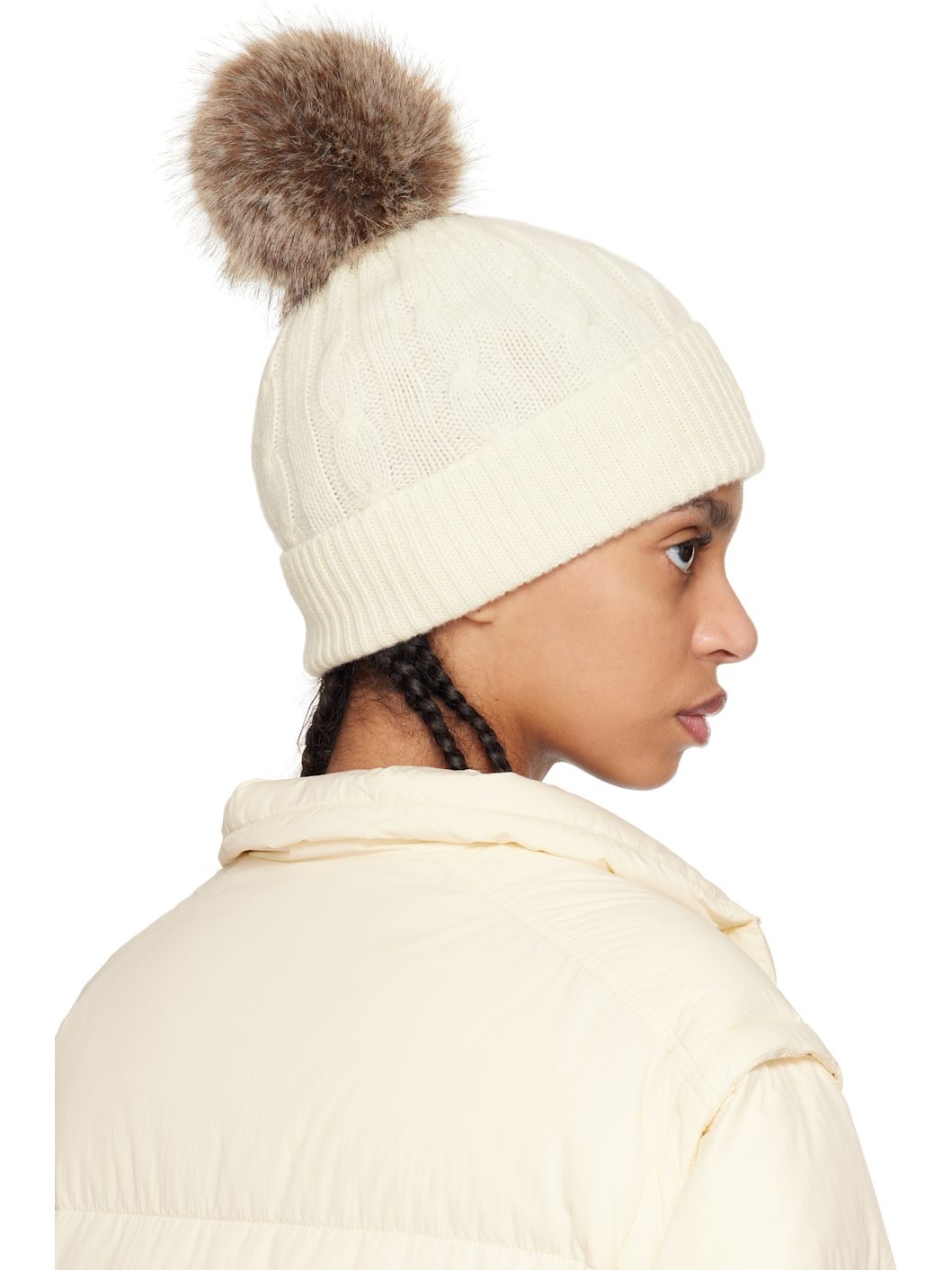 Off-White Wool & Cashmere Pom Pom Beanie - 3