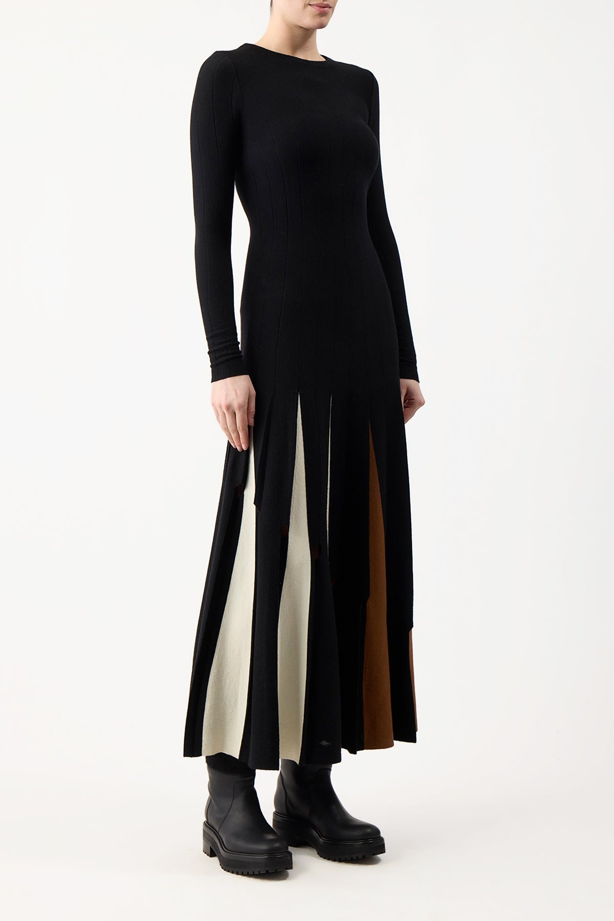 Ottavia Pleated Dress in Merino Wool - 4