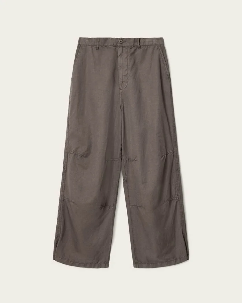ECHO LINEN BLEND BARREL LEG PANTS - 1