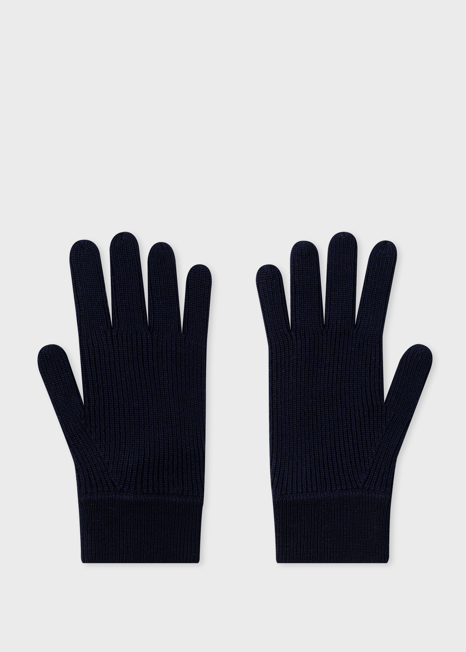 Navy Merino Wool 'Artist Stripe' Gloves - 2