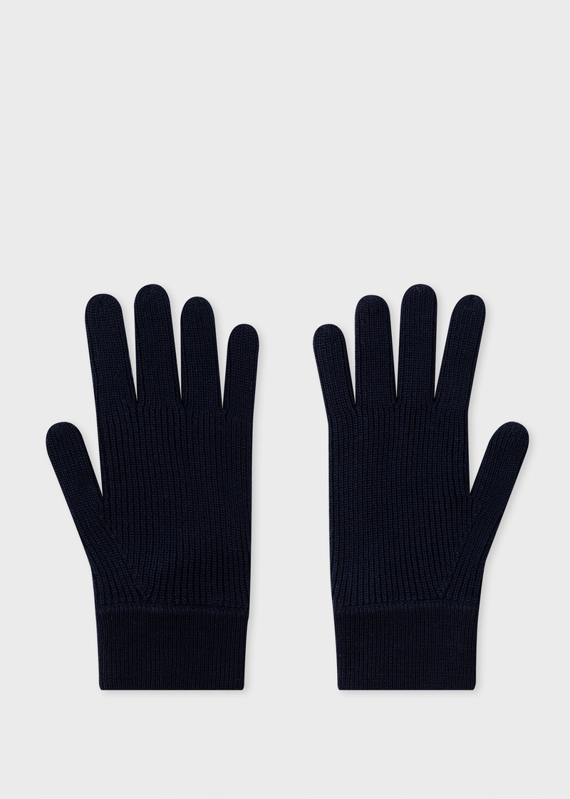 Paul Smith Navy Merino Wool 'Artist Stripe' Gloves outlook