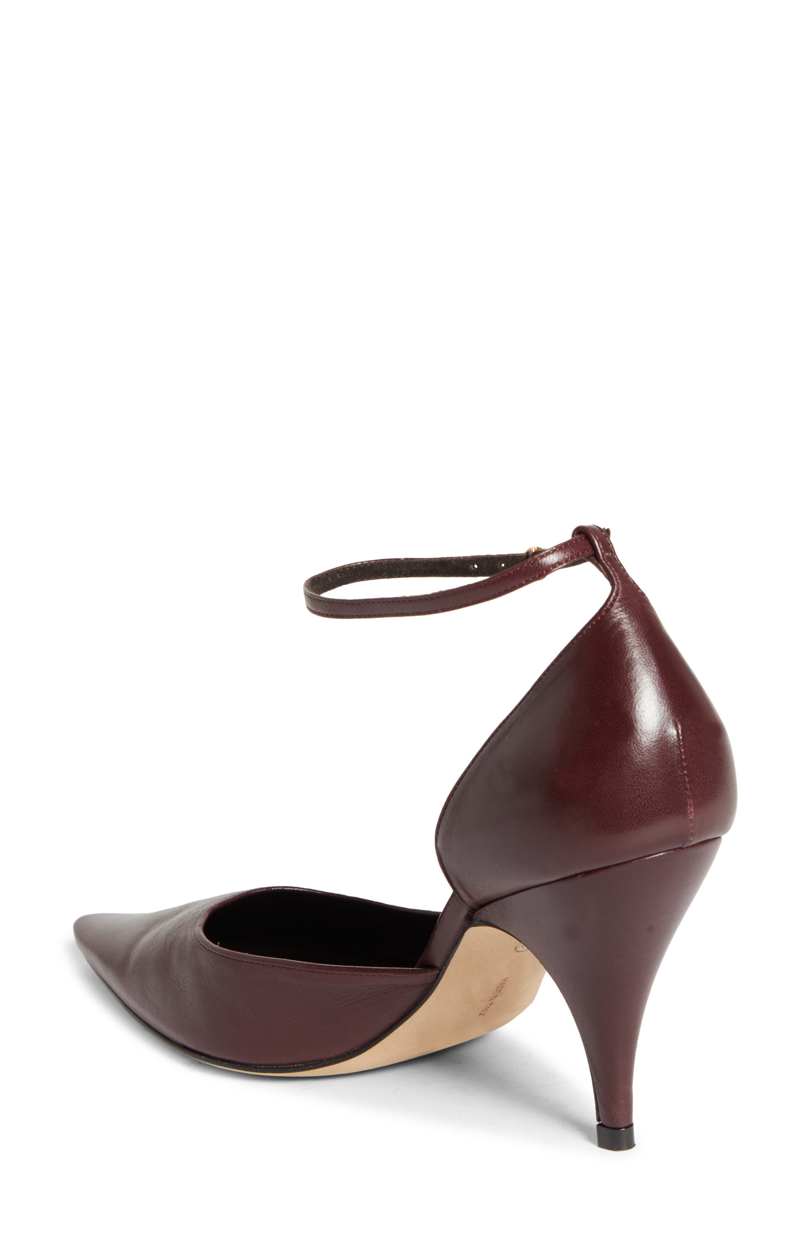 The Row Liisa D'Orsay Ankle Strap Pump in Bordeaubergine at Nordstrom - 2
