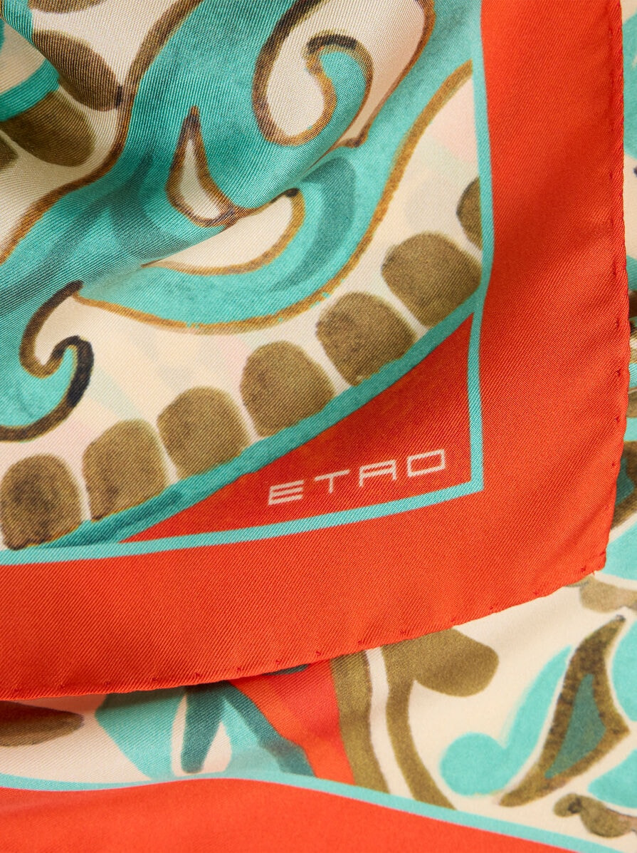 MULTICOLOURED PAISLEY SILK SCARF - 3
